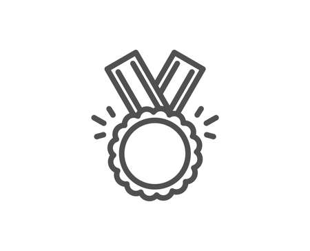 Award Medal line icon. Winner achievement symbol. Glory or Honor sign. Quality design element.のイラスト素材
