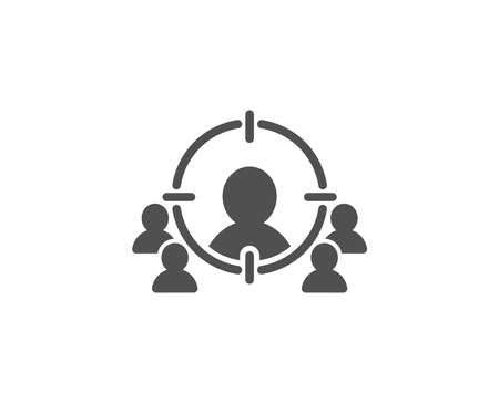 Business targeting simple icon. Marketing target strategy symbol. Aim with people sign. Quality design elements. Classic style. Vectorのイラスト素材
