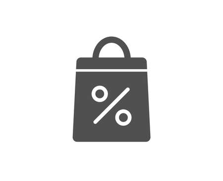 Shopping bag with Percentage simple icon. Supermarket buying sign. Sale and Discounts symbol. Quality design elements. Classic style. Vectorのイラスト素材