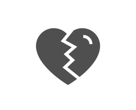 Break up Love simple icon. Divorce sign. Valentines day symbol. Quality design elements. Classic style.のイラスト素材