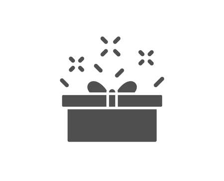 Gift box simple icon. Present or Sale sign. Birthday Shopping symbol. Package in Gift Wrap. Quality design elements. Classic style Vectorのイラスト素材