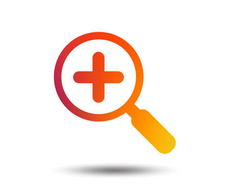 Magnifier glass sign icon. Zoom tool button. Navigation search symbol. Blurred gradient design element. Vivid graphic flat icon. Vector illustration.のイラスト素材