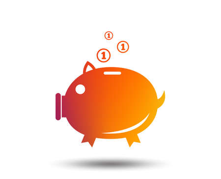 Piggy bank sign icon. Moneybox symbol. Blurred gradient design element. Vivid graphic flat icon. Vectorのイラスト素材