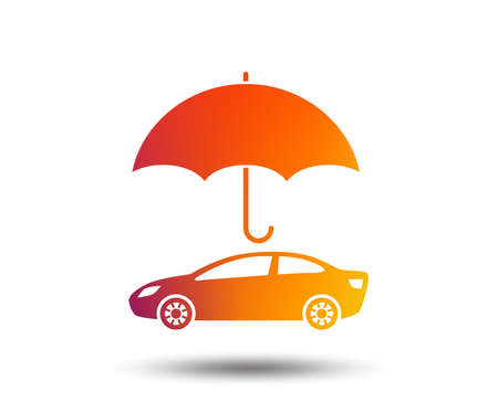 Car insurance sign icon. Protection symbol. Blurred gradient design element. Vivid graphic flat icon. Vectorのイラスト素材
