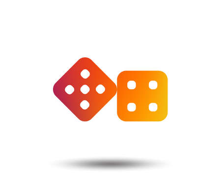 Dices sign icon. Casino game symbol. Blurred gradient design element. Vivid graphic flat icon. Vectorのイラスト素材