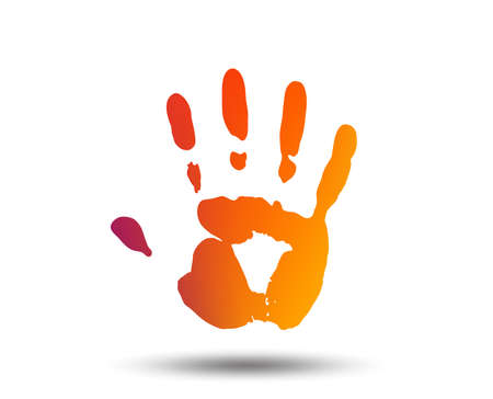 Hand print sign icon. Stop symbol. Blurred gradient design element. Vivid graphic flat icon. Vectorのイラスト素材