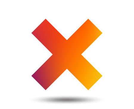 Delete sign icon. Remove button. Blurred gradient design element. Vivid graphic flat icon. Vectorのイラスト素材