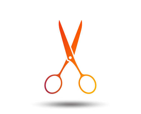 Scissors hairdresser sign icon. Tailor symbol. Blurred gradient design element. Vivid graphic flat icon. Vectorのイラスト素材