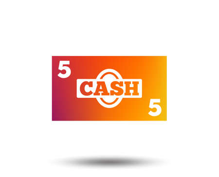 Cash sign icon. Money symbol. Coin and paper money. Blurred gradient design element. Vivid graphic flat icon. Vectorのイラスト素材