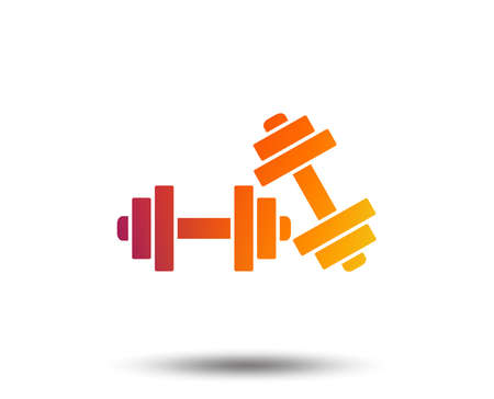 Dumbbells sign icon. Fitness sport symbol. Gym workout equipment. Blurred gradient design element. Vivid graphic flat icon. Vectorのイラスト素材