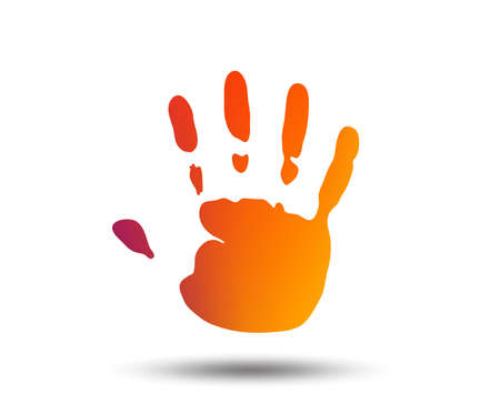 Hand print sign icon. Stop symbol. Blurred gradient design element. Vivid graphic flat icon. Vectorのイラスト素材