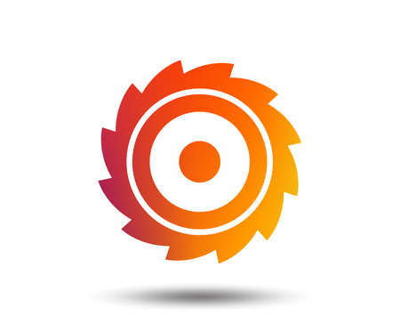 Saw circular wheel sign icon. Cutting blade symbol. Blurred gradient design element.のイラスト素材