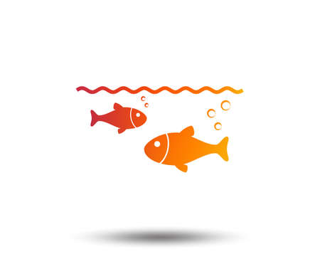 Fish in water sign icon. Fishing symbol. Blurred gradient design element.のイラスト素材