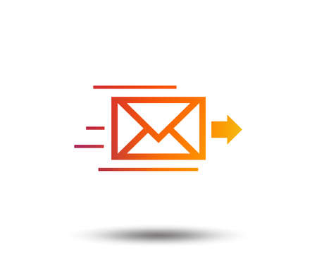 Mail delivery icon. Envelope symbol. Message sign. Mail navigation button. Blurred gradient design element. Vivid graphic flat icon. Vectorのイラスト素材