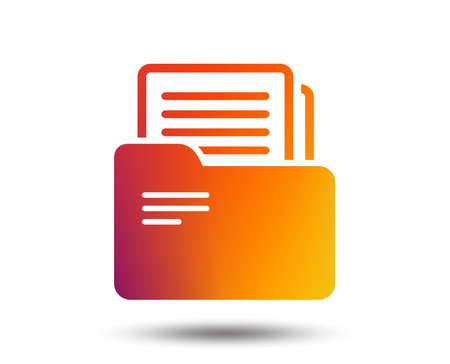 Document folder sign. Accounting binder symbol. Bookkeeping management. Blurred gradient design element. Vivid graphic flat icon. Vectorのイラスト素材