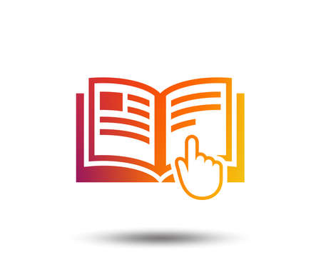 Instruction sign icon. Manual book symbol. Read before use. Blurred gradient design element. Vivid graphic flat icon. Vectorのイラスト素材