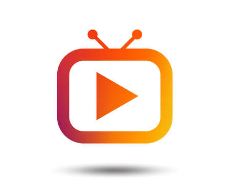 Retro TV mode sign icon. Television set symbol. Blurred gradient design element. Vivid graphic flat icon. Vectorのイラスト素材
