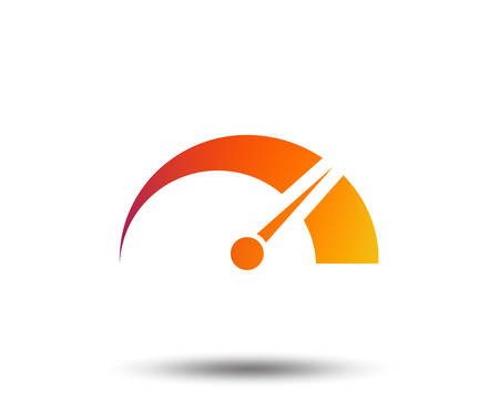 Tachometer sign icon. Revolution-counter symbol. Car speedometer performance. Blurred gradient design element. Vivid graphic flat icon. Vectorのイラスト素材