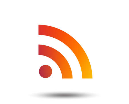 RSS feed symbol in blurred gradient design element, isolated Vivid graphic flat icon Vectorのイラスト素材