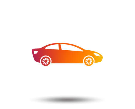 Car sign icon. Sedan saloon symbol. Transport. Blurred gradient design element. Vivid graphic flat icon. Vectorのイラスト素材