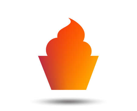 Muffin sign icon. Cupcake symbol. Blurred gradient design element. Vivid graphic flat icon. Vectorのイラスト素材