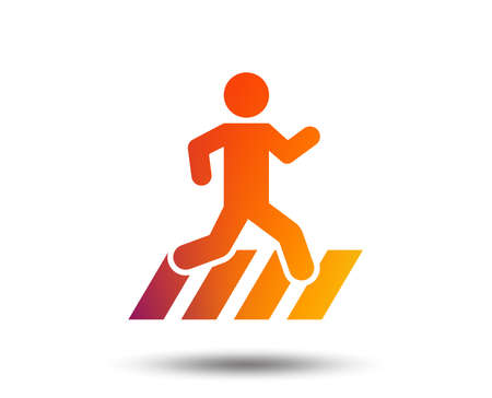 Crosswalk icon. Crossing street sign. Blurred gradient design element. Vivid graphic flat icon. Vectorのイラスト素材
