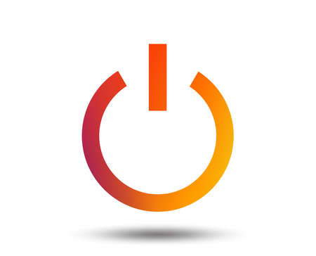 Power sign icon. Switch on symbol. Turn on energy. Blurred gradient design element. Vivid graphic flat icon.のイラスト素材