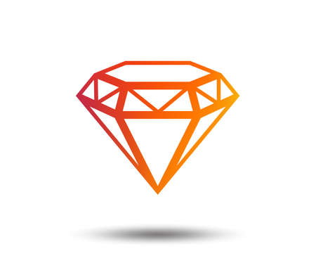 Diamond sign icon. Jewelry symbol. Gem stone. Blurred gradient design element. Vivid graphic flat icon.のイラスト素材