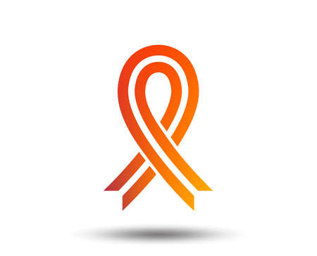 Ribbon sign icon. Breast cancer awareness symbol. Blurred gradient design element. Vivid graphic flat icon. Vectorのイラスト素材