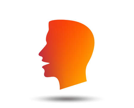 Talk or speak icon. Loud noise symbol. Human talking sign. Blurred gradient design element. Vivid graphic flat icon. Vectorのイラスト素材