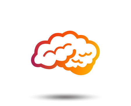 Brain with cerebellum sign icon. Human intelligent smart mind. Blurred gradient design element. Vivid graphic flat icon.のイラスト素材