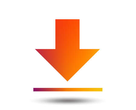 Download icon. Upload button. Load symbol. Blurred gradient design element. Vivid graphic flat icon.のイラスト素材