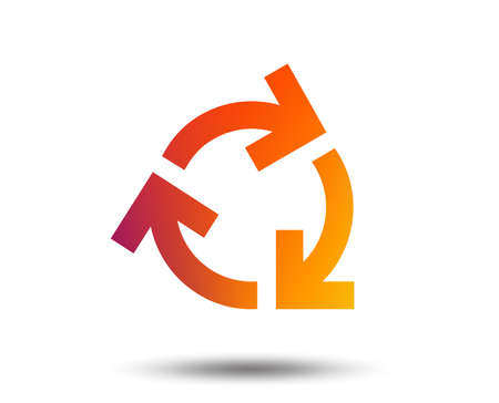Recycling sign icon. Reuse or reduce symbol.. Blurred gradient design element. Vivid graphic flat icon. Vectorのイラスト素材
