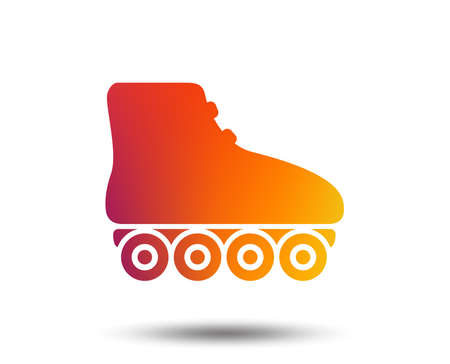 Roller skates sign icon. Rollerblades symbol. Blurred gradient design element. Vivid graphic flat icon. Vectorのイラスト素材