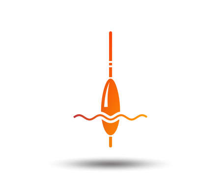 Fishing sign icon. Float bobber symbol. Fishing tackle. Blurred gradient design element. Vivid graphic flat icon. Vectorのイラスト素材