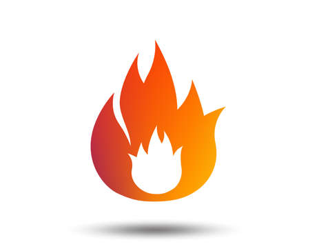 Fire flame sign icon. Fire symbol. Stop fire. Escape from fire. Blurred gradient design element. Vivid graphic flat icon. Vectorのイラスト素材