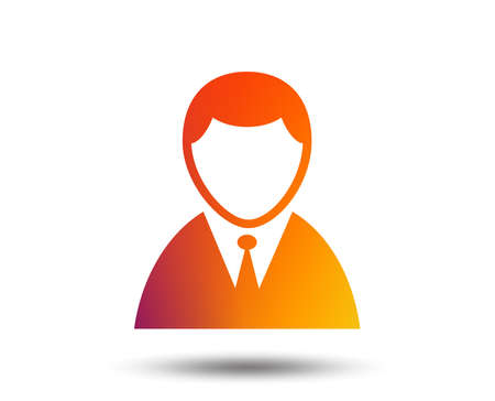 User sign icon. Person symbol. Human in suit avatar. Blurred gradient design element. Vivid graphic flat icon. Vectorのイラスト素材