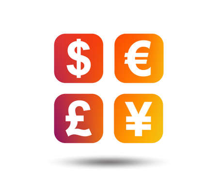 Currency exchange sign icon. Currency converter symbol. Money label. Blurred gradient design element. Vivid graphic flat icon. Vectorのイラスト素材