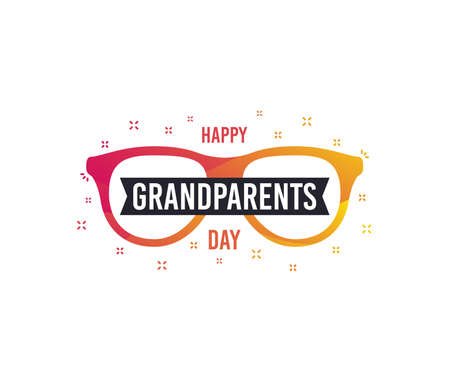 Happy Grandparents Day vector banner. Greeting card design. Grandpa and Grandma day. Old glasses icon.のイラスト素材
