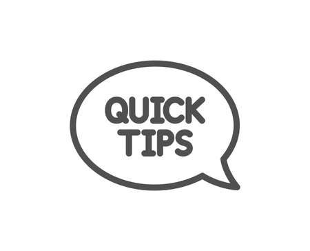 Quick tips line icon. Helpful tricks speech bubble sign. Quality design element. Classic style. Editable stroke. Vectorのイラスト素材