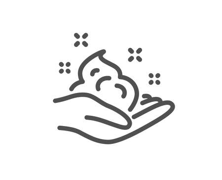 Hand cream line icon. Skin care Gel or lotion sign. Quality design element. Classic style cream. Editable stroke. Vectorのイラスト素材