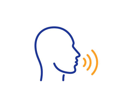 Human sing line icon. Talk sign. Person speak symbol. Colorful outline concept. Blue and orange thin line color icon. Human sing Vectorのイラスト素材