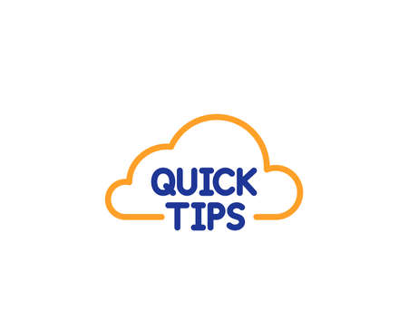 Quick tips cloud line icon. Helpful tricks sign. Colorful outline concept. Blue and orange thin line color icon. Quick tips Vectorのイラスト素材