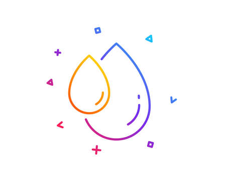 Oil drop line icon. Hair care serum sign. Gradient line button. Oil drop icon design. Colorful geometric shapes. Vectorのイラスト素材