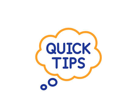 Quick tips line icon. Helpful tricks speech bubble sign. Colorful outline concept. Blue and orange...