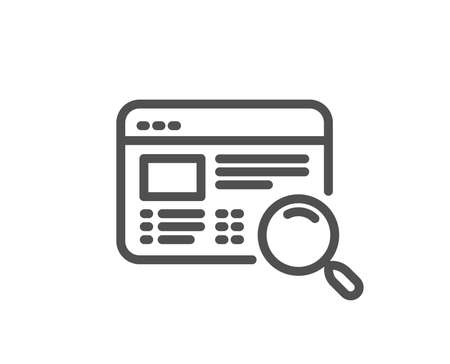 Website search line icon. Find internet page results sign. Quality design flat app element. Editable stroke Website search icon. Vectorのイラスト素材