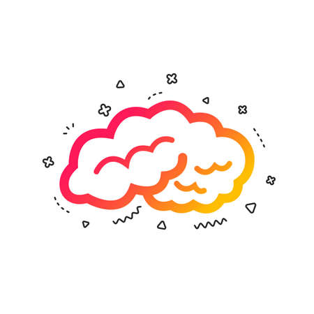 Brain sign icon. Human intelligent smart mind. Colorful geometric shapes. Gradient brain icon design.  Vectorのイラスト素材