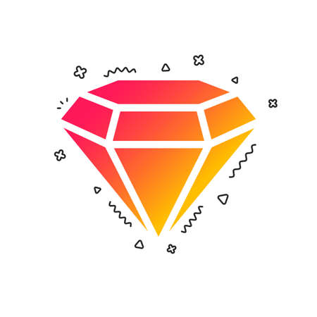 Diamond sign icon. Jewelry symbol. Gem stone. Colorful geometric shapes. Gradient diamond icon design.  Vectorのイラスト素材