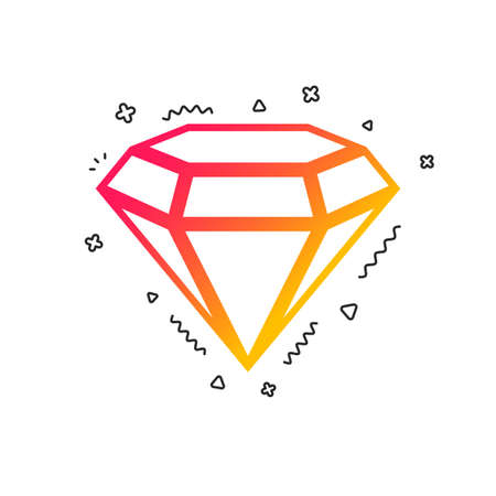 Diamond sign icon. Jewelry symbol. Gem stone. Colorful geometric shapes. Gradient jewelry icon design.  Vectorのイラスト素材