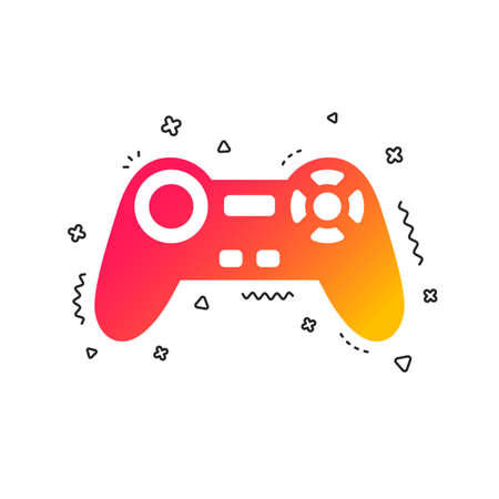 Joystick sign icon. Video game symbol. Colorful geometric shapes. Gradient joystick icon design.  Vectorのイラスト素材